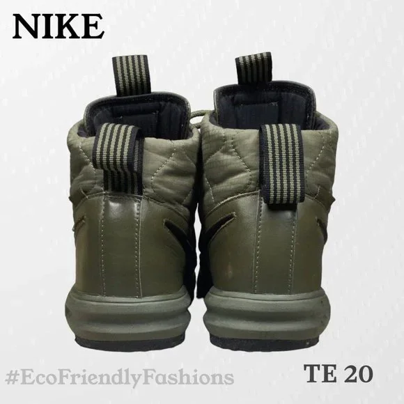 Nike Lunar Force 1 Duckboot Olive Green Leather High Top Athletic Sneaker Size 8